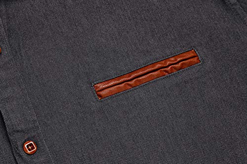 Coofandy Jeanshemd voor heren, denim shirt met lange mouwen, in cowboy-stijl, hemd voor heren, met Kent-kraag, geschikt voor de vrije tijd en zakelijk casual - Image 6