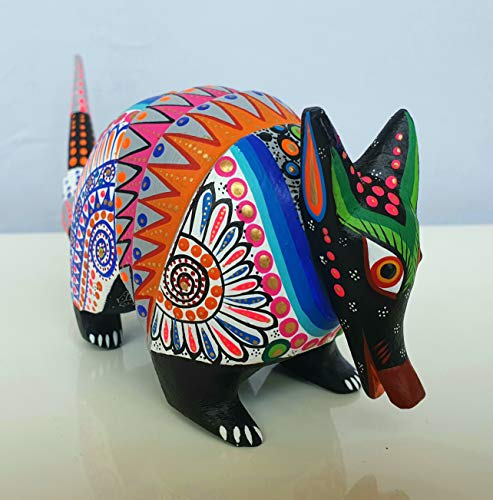 Alebrije de armadillo en madera tallada a mano miniatura 4