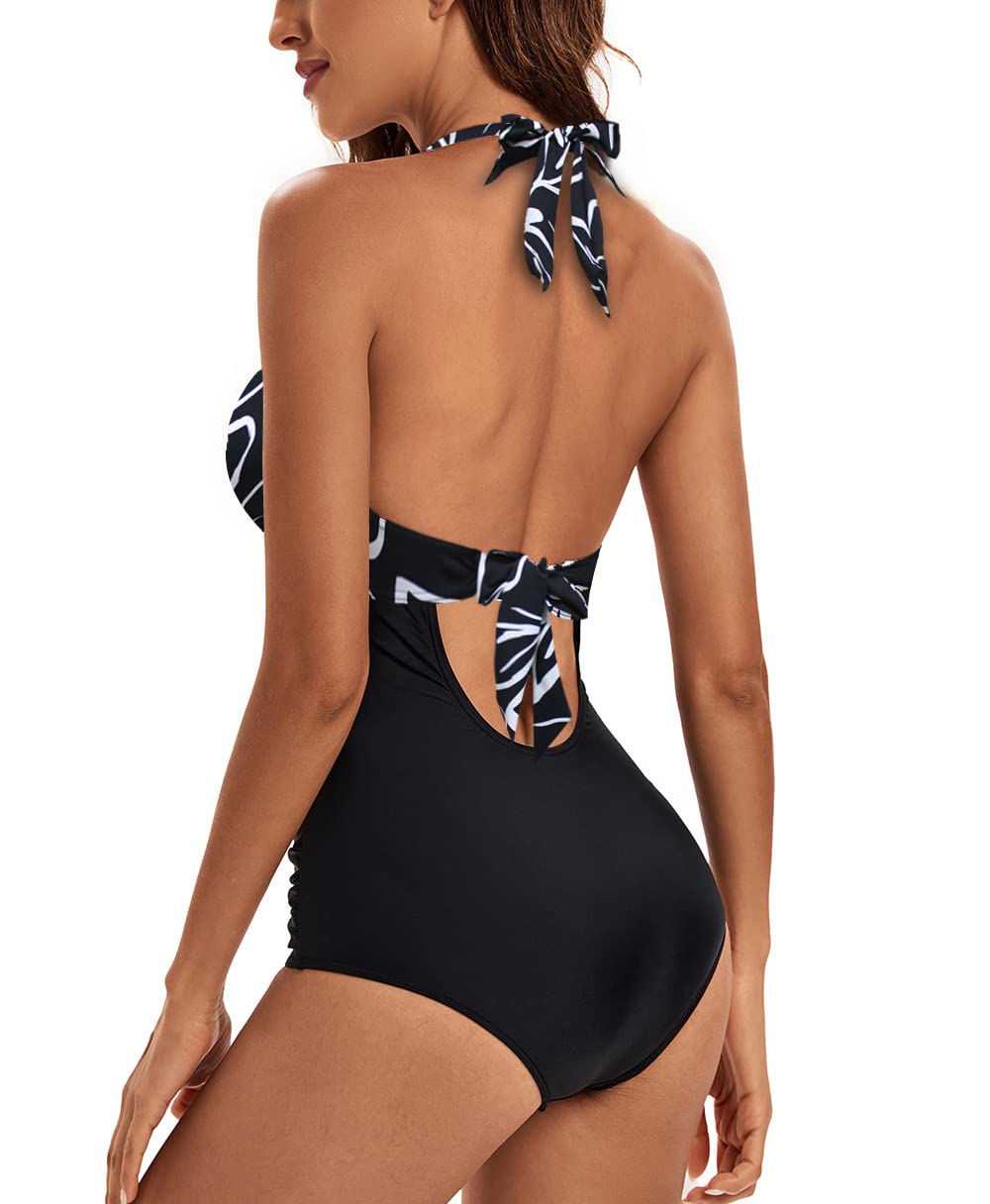 Viloree Femme Maillot de Bain 1 pièce Amincissante Slim Push Up Monokini Dos Nu Bikini