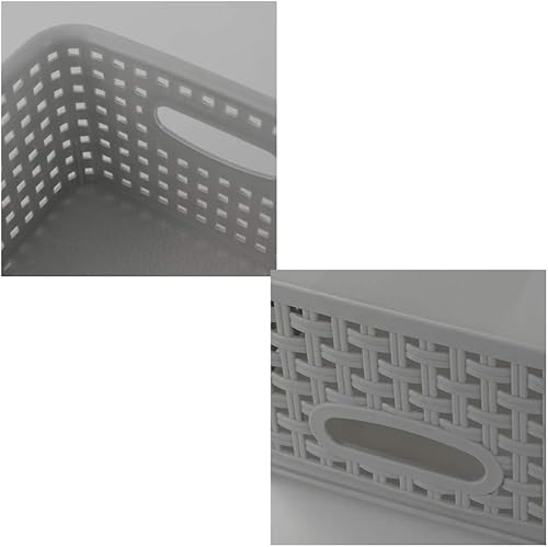 Miniatura 10 de Kiddream Juego de 6 cestas de almacenamiento de tejido de plástico para despensa (negro)