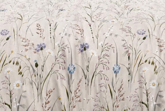 Image of DECOR2ADMIRE 300 Thread Count Cotton Floral Bedsheet Set | Soft Luxury Bed Sheet with 2 Pillow Covers | Breathable Bedding for Bedroom (Double King 90 inch x 100 inch) (White Floral Print)