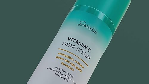 Miniatura 3 de Dearskin Suero de vitamina C 20  Ácido L-AScórbico puro ácido ferúlico ácido hialurónico botánico vitamina E orgánico libre de crueldad para cara y