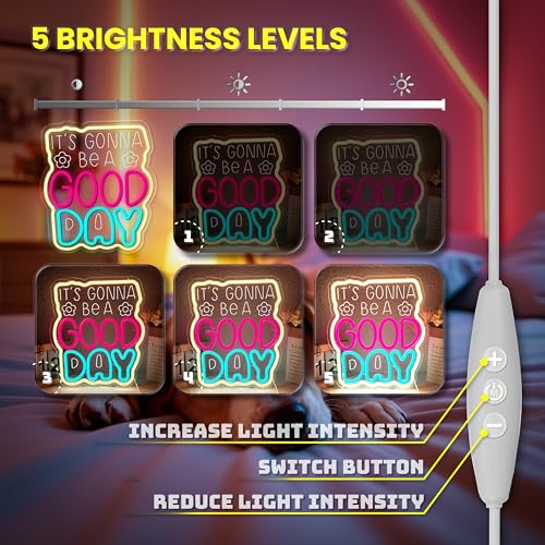 Image of Neon Sign, It's Gonna Be A Good Day Neon Signs for Wall Decor, Dimmable Acrylic Neon Lights for Living Room Bedroom Playroom Restaurant Bar Pub Club Hotel Commercial Streets Party Decorations