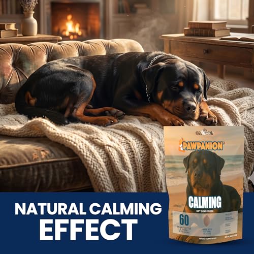 Image of Dog Calming Soft Chews with L-Theanine, 60 Count | Chamomile, valerian root, passionflower and melatonin support calm behavior during travel, storms and separation.