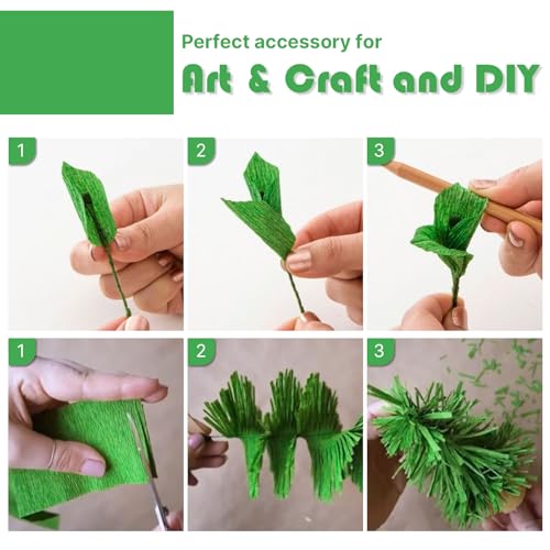 Image of PartyWoo Green Crepe Paper Streamers 8 Rolls 656 ft Pack of Hunter Emerald Forest Green Crepe Paper for Graduation Christmas Jungle Birthday Party Decorations (1.8 Inch x 82 Ft /Roll), Green-40