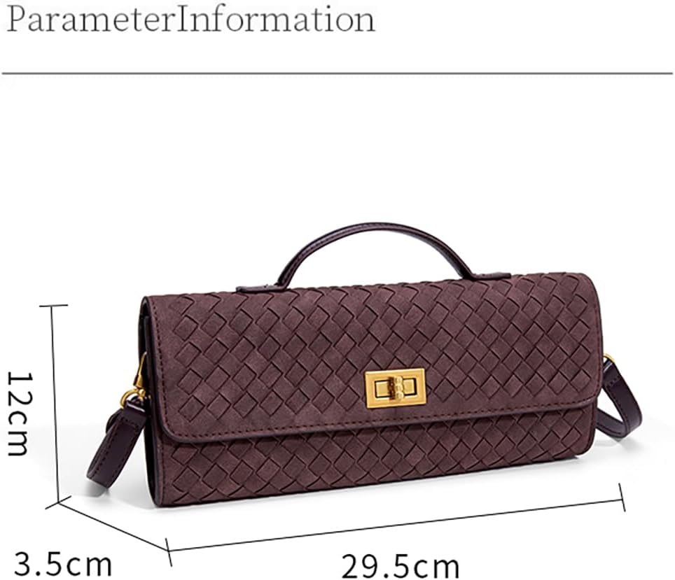 Women's Handmade Woven Evening Bag Leather Clutch Handbag Fashion Crossbody Purse Silver