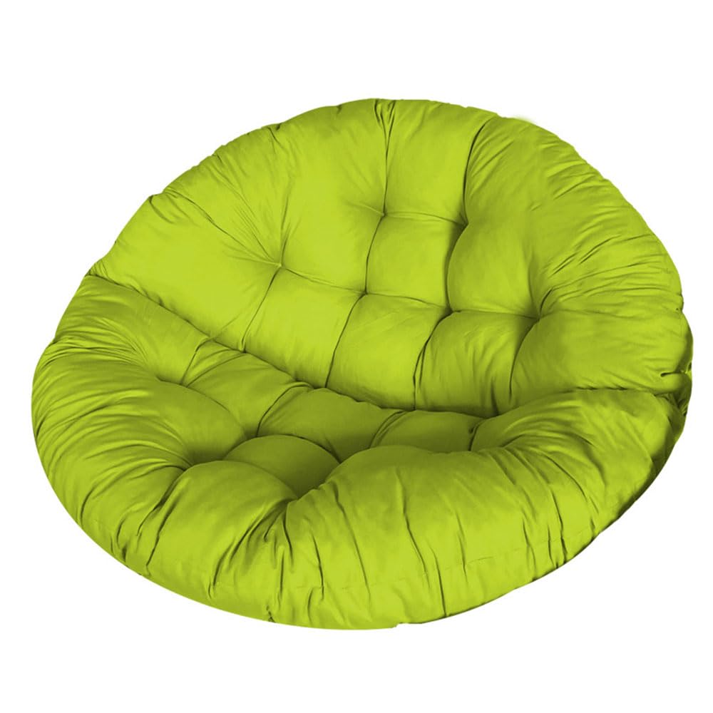 Surwin Papasan Chair Cushions, 110cm Thick Round Chair Cushions Hammocks Swing Pads, Papasan Round Chair Cushions with Fixing Straps, Outdoors Indoor Egg Chair Cushion (Green)