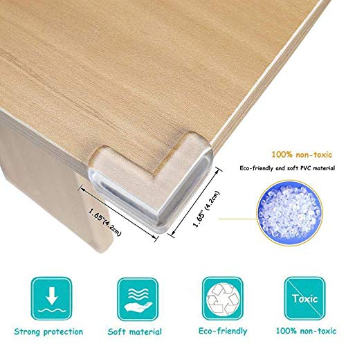 Wemk Child Safety Set, 46Pcs Baby Proofing Kit - 20ft Safety Edge Guard, 6 Pcs Adjustable Child Safety Locks, 24Pcs Child Safety Plug Covers + 3 Keys, 12Pcs Corner Guards.Baby Proofing Easy Install