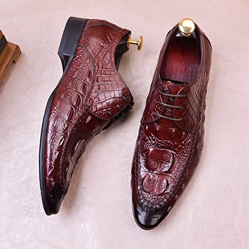 Formal Dress Oxford Shoes for Men Block Heel Slip On for Club Genuine Leather3