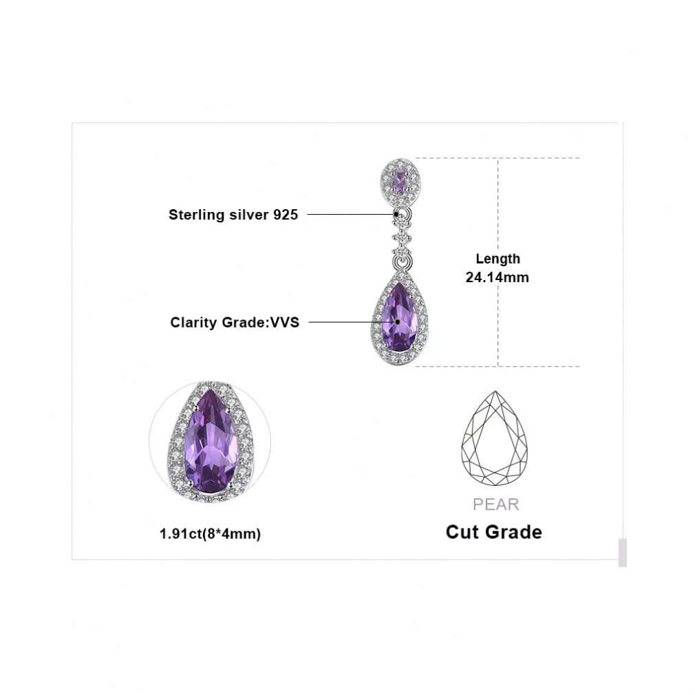 Collana con Pendente a Goccia in Argento Sterling 925 con Zaffiro da 2 carati per Gioielli da Donna Senza Catena