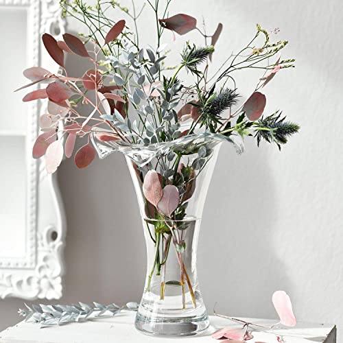KROSNO Hoge Glazen Vaas voor Bloemen | 270 mm Hoog | Wave-collectie | Perfect voor Thuis, Restaurants en Feesten | Handen wassen - Afbeelding 4