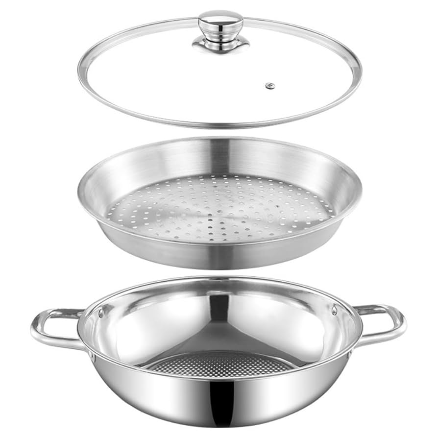 AMCステンレススチール 両手鍋（蒸し器） 20cm 17080 AMCステンレススチール 両手鍋（蒸し器） 20cm 17080