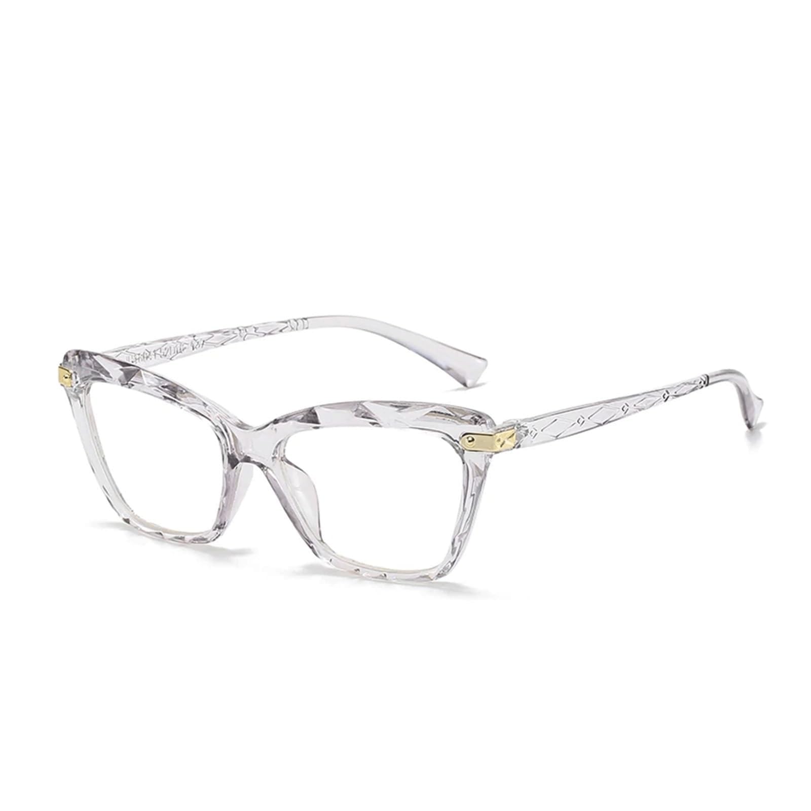 KLJUddGY Unisex Eyewear Frames Cateye Glasses Geometric Spectacles for Computer Non Prescription Eyeglasses Clear Reading Glasses Plastic(Gray)