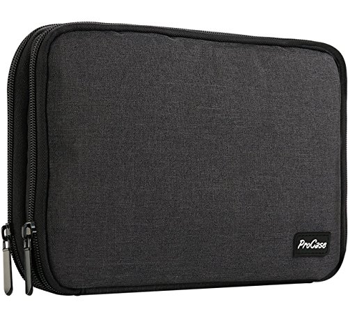 ProCase Travel Gadget Organizer Bag, Portable Tech Gear Electronics Accessories Storage Carrying Pouch for Cords USB Cables SD Cards MP3 Player Hard Drive Power Bank -Black