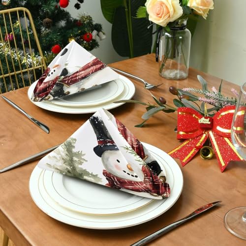 Servilletas de Tela Navidad Muñeco de Nieve x6 miniatura 4