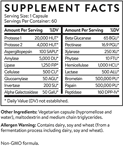 Essential Stacks 18 Digestive Enzymes in 1 - Plant Based & Broad Spectrum - Smartly Formulated So You Can Digest All Food Groups.