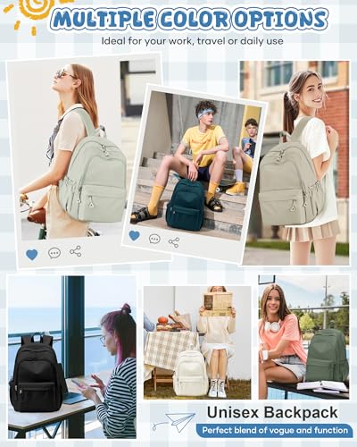 winspansy Backpack for School Teenage Girls Boys,Waterproof Lightweight School Bags Travel Daypack Simple Cute College Backpack Rucksack for Women Men fit 14 Inch Laptop,Black2