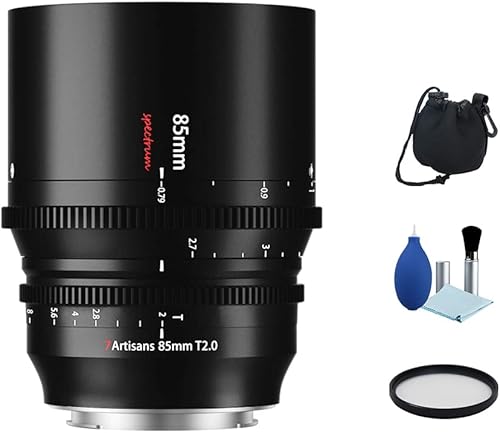 Miniatura 8 de 7artisans Lente de película profesional T2.0 de 1.378in de marco completo Cine de apertura grande para cámara Sony E Mount sin espejo A6000 A6300