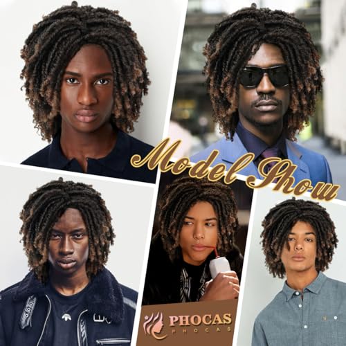 Phocas XY-P13574 Short Dreadlock Wig For Black Women And Men Twist Dreadlock Wigs Short Twist Afro Curly Wig Synthetic Wig thumb #4