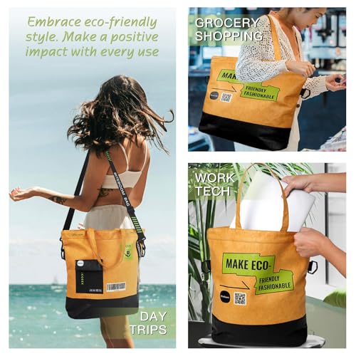 Customizable Message Gift Tote Bag – Waterproof, Sandproof High-Density Polyethylene Large Beach and Travel Tote Bag with Zipper and Detachable Adjustable Shoulder Strap for Various Occasions2