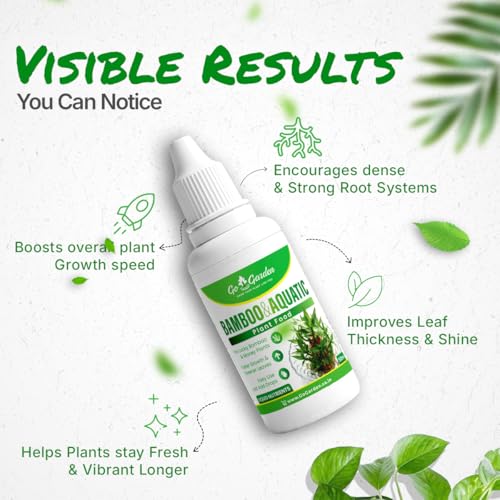 Image of Go Garden Lucky Bamboo Plant Liquid Fertilizer 50ml X 2 | Bamboo & Aquatic Plant Food for Money Plant, Lotus & Water Plants | Growth Booster for Healthy Roots & Greener Leaves | Easy Drop Formula