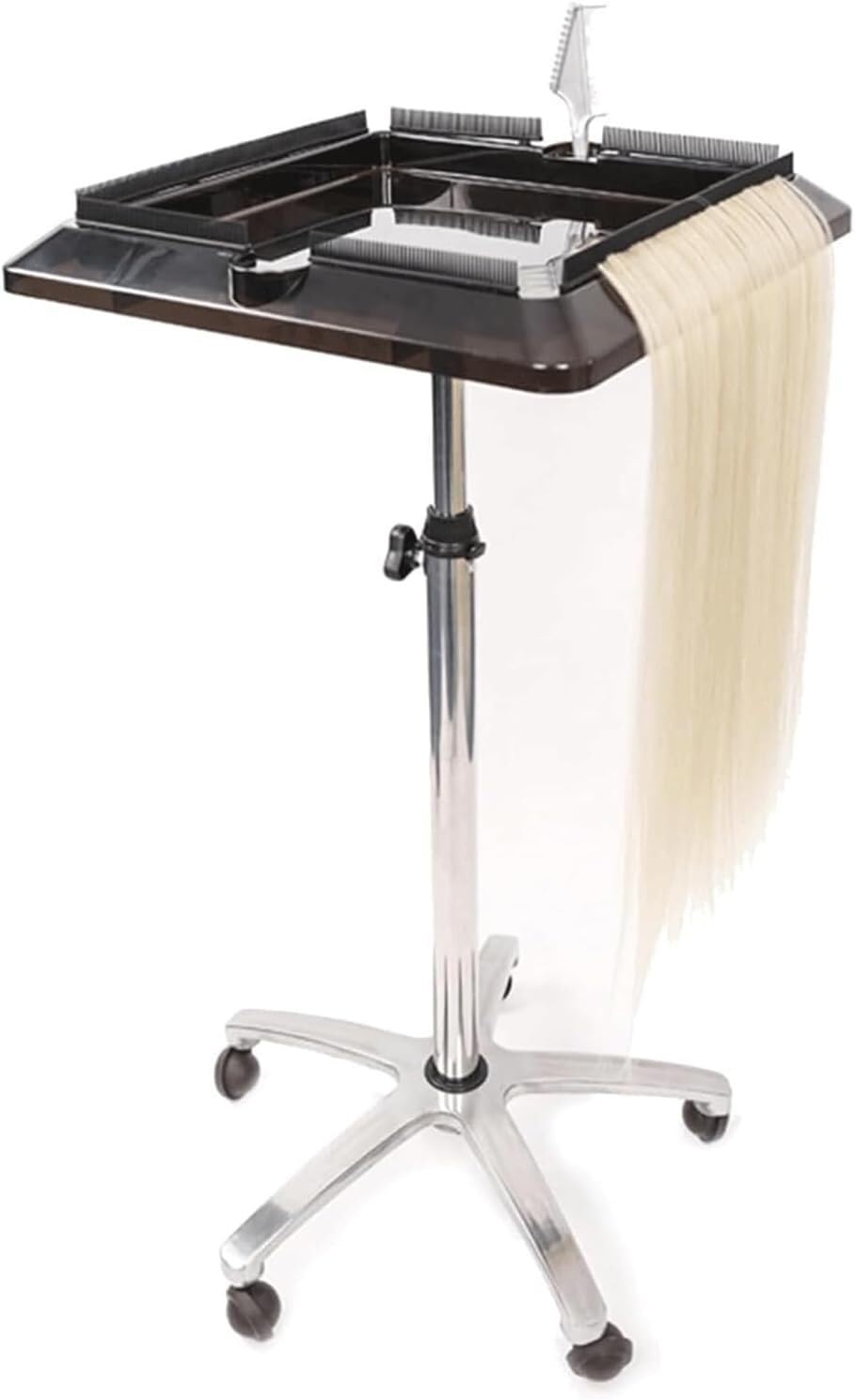 SSDDLZEQ Mobile Salon Station, Salon Cart Adjustable Height Salon Rolling Cart Aluminum Alloy Salon Trolley With Wheel Salon Trolley Cart Tray Trolley Cart