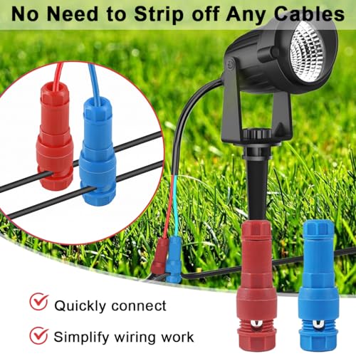Image of Serplex 10Pcs Low Voltage Landscape Wire Connector Waterproof 12-18 AWG Light Cable Connectors for Outdoor LED Path Garden Lawn Lighting