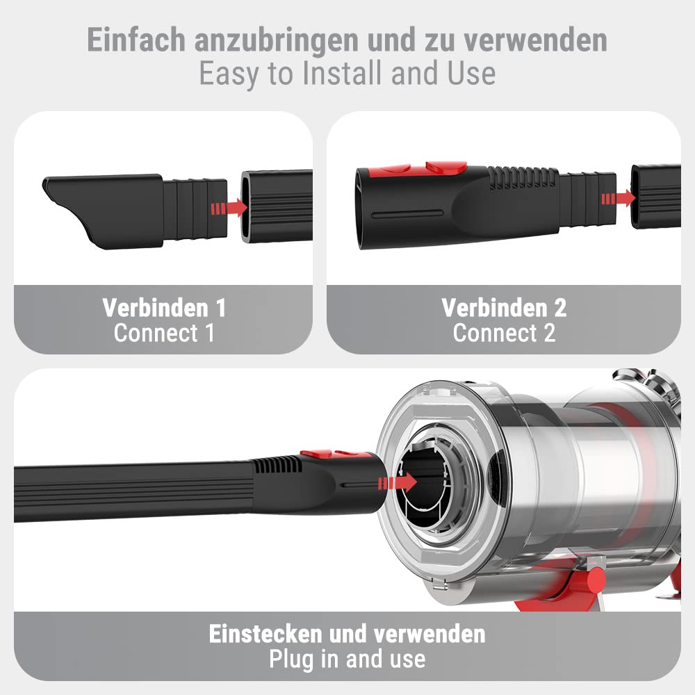 ecooe elastyczna dysza szczelinowa, długa dysza, dysze do odkurzaczy kompatybilne z odkurzaczem ręcznym do Dyson V15 Detect Outsize V11 V10 V8 V7