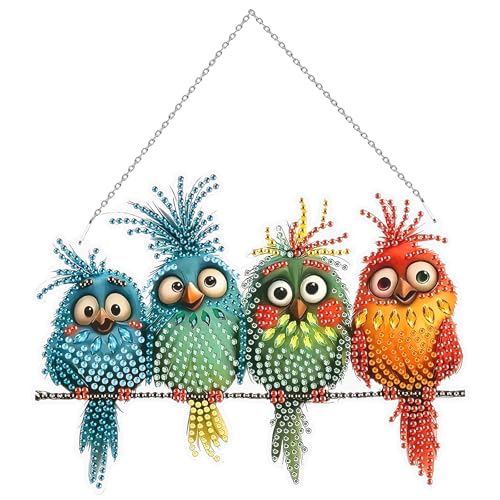 APOMOONS Vögel Diamond Painting Anhänger, Fensterdeko Hängend Diamond...