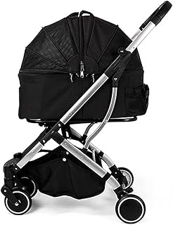 Carrinhos de estimação Carrinho de cachorro premium para cães de médio porte Carrinho de cachorro de 44 lbs Carrinho de gato Carrinho de estimação Carrinhos de bebê dobráveis 4 rodas Carrinhos de bebê com destacável (preto)