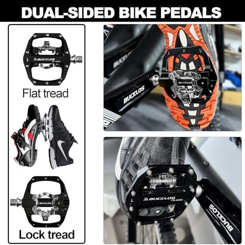 BUCKLOS Dual-Sided MTB Clipless Pedals