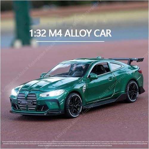 Image of WORSHIPER 1:32 Diecast Model Alloy B-M-W M4 Metal Pull Back Car with Sound Light, Openable Doors, Toy Vehicles for Kids Gift, car for Kids (B-M=M4 (RED))