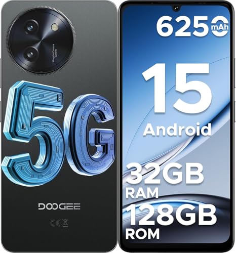 DOOGEE Note 59 Smartphone 5G, 6.75'' HD, 32GB RAM, 6250mAh, Caméra 16MP, Noir