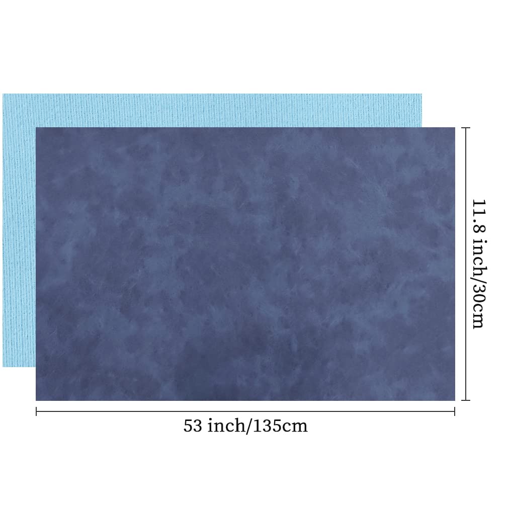 XHT Suede Faux Leather Fabric 30x135cm Waterproof Synthetic PU Leather for Earrings Pouches Hair Bows Making (Dark Blue) - Image 4