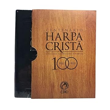 Capa do livro HARPA CRISTÃ CENTENÁRIO GRANDE LUXO PRETA