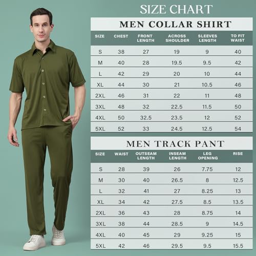 Image of CHKOKKO Men Solid Track Suit Casual Coords Summer Wear Clothing Set Stylish Gents Cord Half Sleeves Co Ords Polo Neck Western Co-ord Set