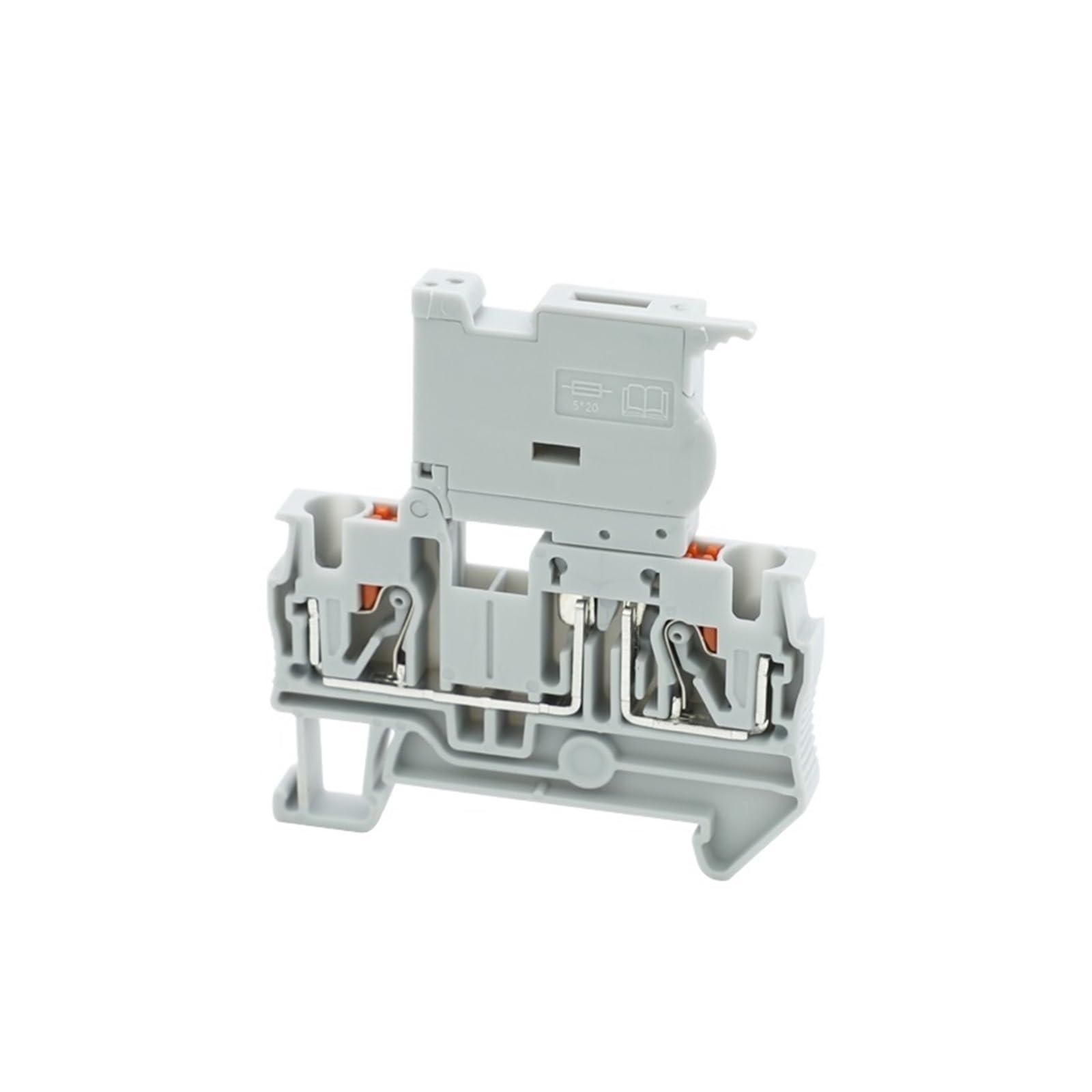 10 pièces PT4-HESI porte-fusible bornier enfichable 5 * 20mm 0,5a-10A 24V/220V LED connecteur de Rail Din 4mm2 PT4(Black-without LED,With 0.5A Fuse)
