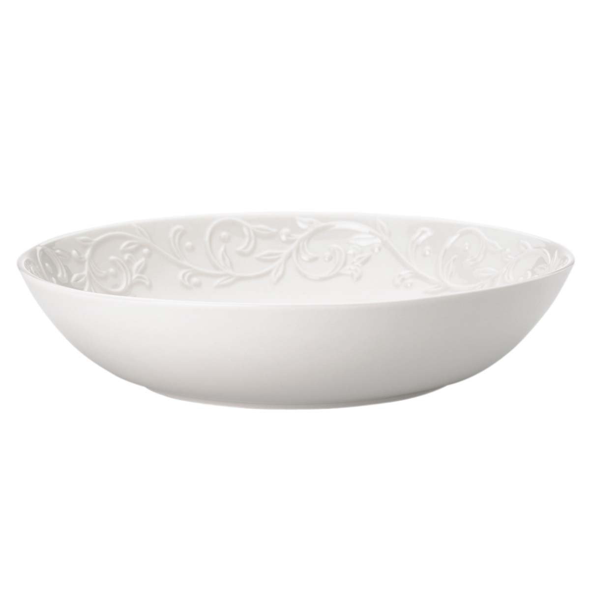 Porcelaine blanche Lenox Opal Innocence, lot de 4 bols à pâtes au design sculpté de prestige
