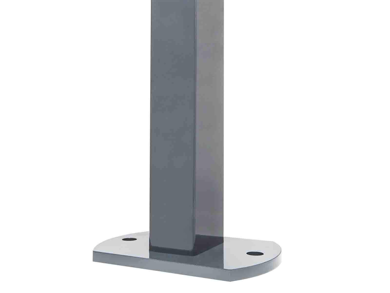 Zaundirekt Flexible Bodenplatte I RAL 7016 anthrazit I 60x40x2 Rechteckrohr I Zaunpfosten bis 1230mm Zaunhöhe I Fussplatten Adapter I Pfostenschuh