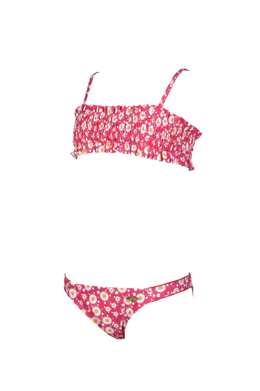 ARENA Bikini Bandeau Allover Multi Bañador, Niñas, Freak Rose, 14/15