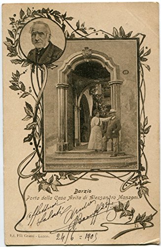1905 Barzio - Porta della casa Avita di Alessandro Manzoni - FP B/N VG Cartolina Postale