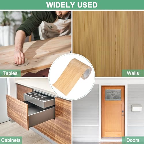 Image of M METERXITY 2-Roll Wood Grain Repair Tape, 3.15in x 15ft Textured Realistic Self-Adhesive Wood Floor Tape Contact Paper for Furniture /Floors /Home [Light Chestnut]