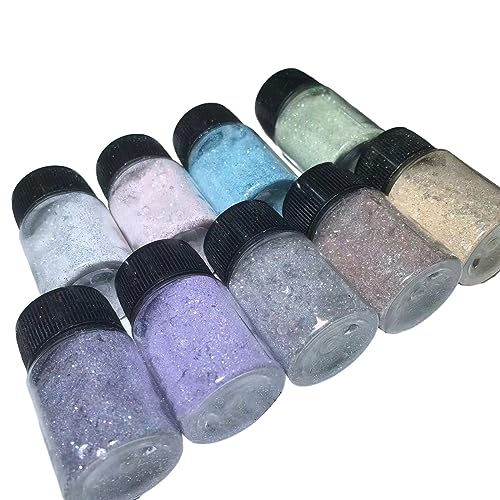 9 couleurs holographiques paillettes poudre étoiles lune paillettes Fine poudre à ongles Nail Art décoration accessoires fines décorations de fête...