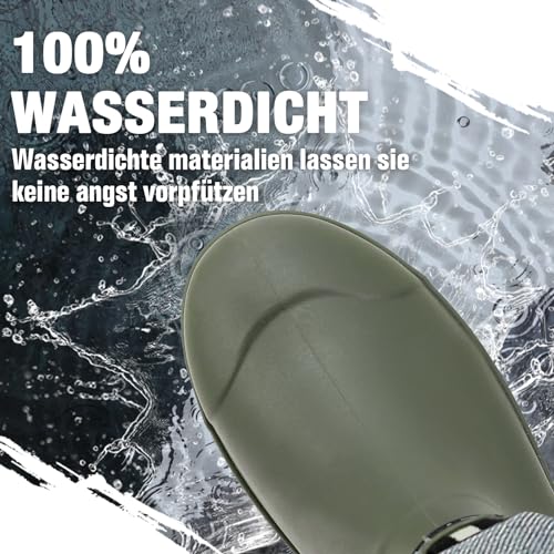 Sowdus Gummistiefel Herren Gefütterte, Original Grundlegend Wasserdicht Atmungsaktiv Stiefeletten, Anti-Rutsch Mode PVC Chelsea-Stiefel, Gummistiefel Herren