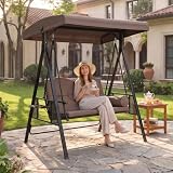 PURPLE LEAF Patio Swing 2-Seat with Canopy