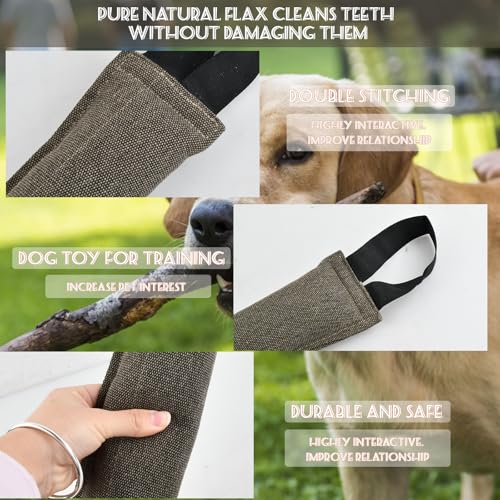 Wisebom 2 Pcs Beisswurst für Hunde 30cm Hundebiss Schlepper Spielzeug mit Handschlaufe zum Training Tauziehen und Zerrspiele Robustes Hundespielzeug Jute Beisswurst für Hunde Dog Training Zubehör