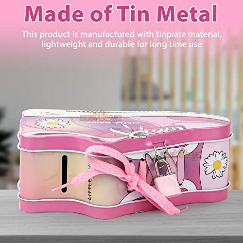 Image of Zest 4 Toyz Money Bank for Kids with Lock N Key Metal Piggy Bank Gullak Money Box Coin Bank Shoe Lace Activity Learning Toy Return Gifts