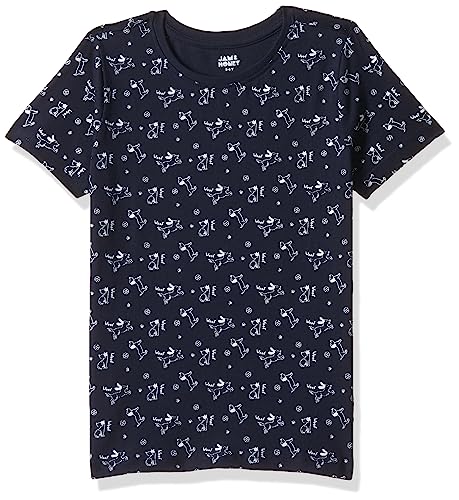 Image of Amazon Brand - Jam & Honey Boys 100% Cotton Printed Half Sleeves T-Shirt | Age 2-12 Years