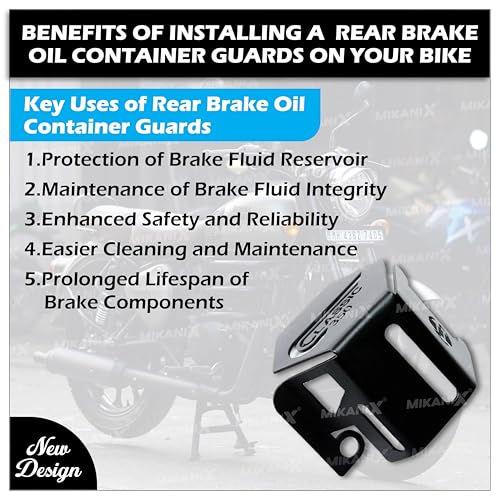 Image of MIKANIX Premium Classic 350 Be Reborn Next Gen Brake Oil Container Guard Compatible With /For Royal Enfield (Black)