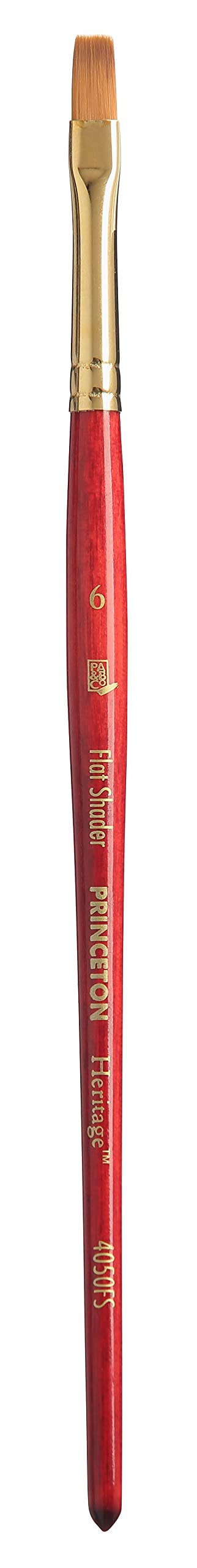 Princeton Heritage, Series 4050, Synthetic Sable Paint Brush for Watercolor, Flat Shader, 6